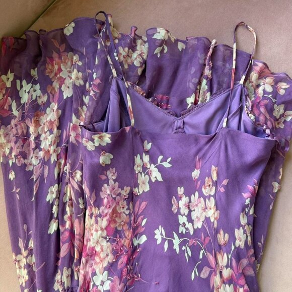 Floral Beaded Silk Maxi Dress - Picture 3 of 6